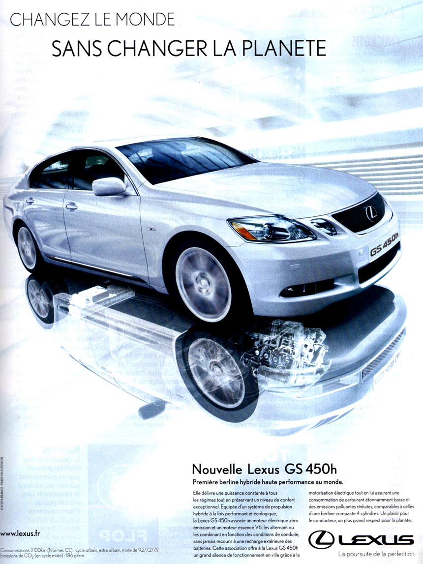 Publicité greenwashing Lexus 