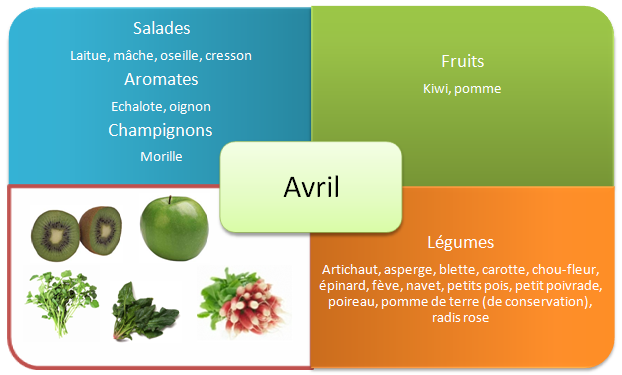 Fruits et legumes de printemps - Avril