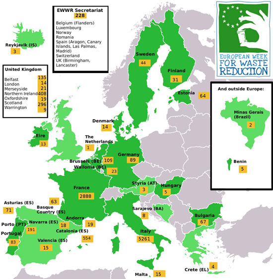 Les actions pour la réduction des déchets menées au niveau européen