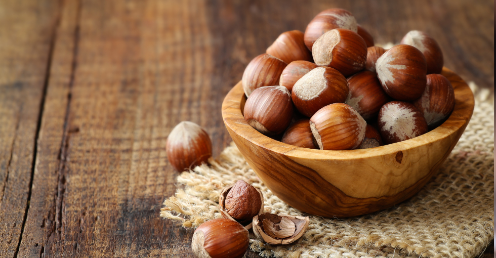noix noisette riche en fibres, en manganèse, en cuivre