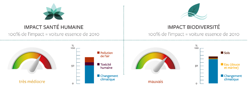 voitures Thermique GNV, les impacts santé et biodiversité