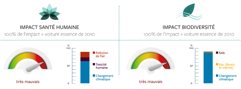 voitures Thermique essence, les impacts santé et biodiversité